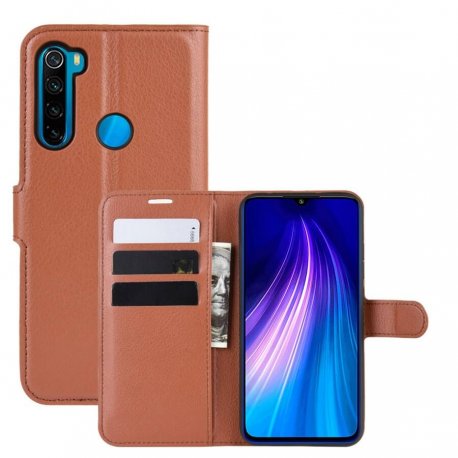 Funda Libro Xiaomi Redmi Note 8 cuero Soporte Marron