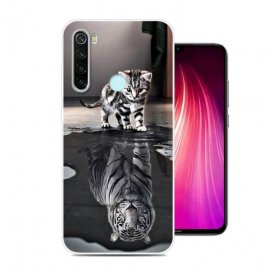 Funda Xiaomi Redmi Note 8 Dibujo Gato Espejo Tpu
