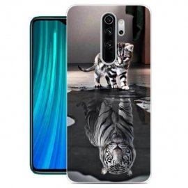 Funda Xiaomi Redmi Note 8 Pro Dibujo Gato Espejo Tpu