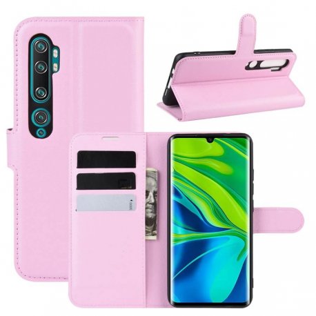 Funda Libro Xiaomi MI Note 10 cuero Soporte Rosa