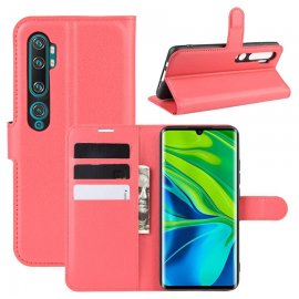 Funda Libro Xiaomi MI Note 10 cuero Soporte Roja