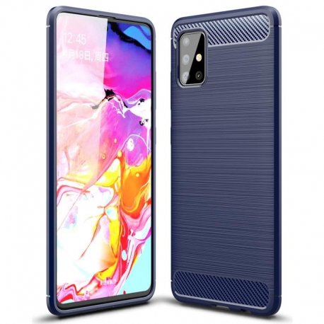 Funda Samsung Galaxy A51 Tpu Carbono 3D Azul