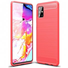 Funda Samsung Galaxy A51 Tpu Carbono 3D Roja