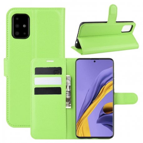 Funda Libro Samsung Galaxy A51 cuero Soporte Verde