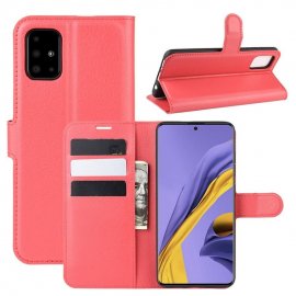 Funda Cuero Samsung Galaxy A51 Libro Soporte Roja
