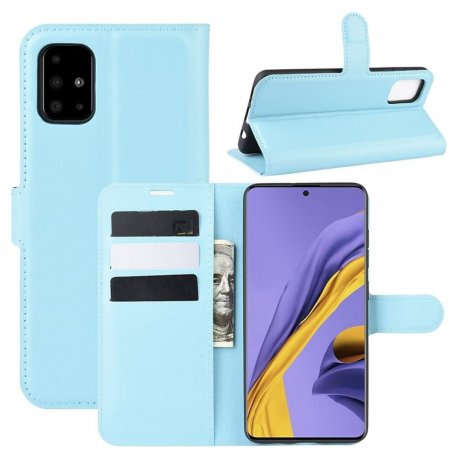 Funda Cuero Samsung Galaxy A51 Libro Soporte Azul