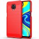 Funda Xiaomi Redmi Note 9 PRO TPU Carbono 3D roja