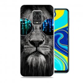 Funda Xiaomi Redmi Note 9 PRO TPU Dibujo Leon con Gafas