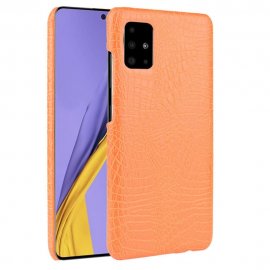 Carcasa Samsung Galaxy A51 Cuero Estilo Croco Naranja