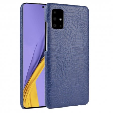 Carcasa Samsung Galaxy A51 Cuero Estilo Croco Navy