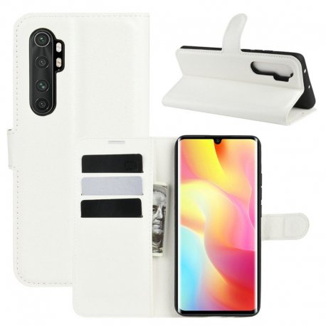 Funda Cartera Xiaomi Mi Note 10 Lite Estuche Cuero Blanca