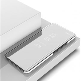 Funda Xiaomi Mi Note 10 Lite Smart libro Espejo Gris Plateada