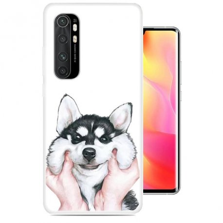Funda silicona Xiaomi Mi Note 10 Lite Dibujo Husky