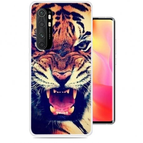 Funda silicona Xiaomi Mi Note 10 Lite Dibujo Tigre