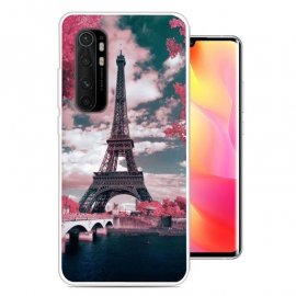 Funda silicona Xiaomi Mi Note 10 Lite Dibujo Torre Eiffel