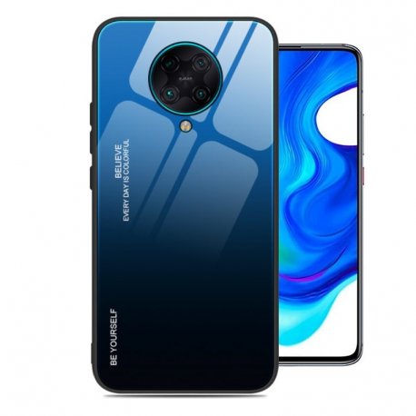 Carcasa Pocophone F2 Pro silicona y Cristal templado Azul