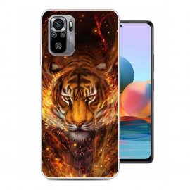 Funda Gel Xiaomi Redmi Note 10 Felino en llamas