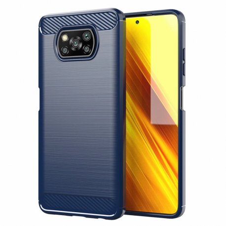 Funda Xiaomi Poco X3 Pro texturada Carbono azul