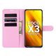 Funda Xiaomi Poco X3 Pro Libro cuero Soporte rosa anverso