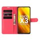 Funda Xiaomi Poco X3 Pro Libro cuero Soporte rojo anverso