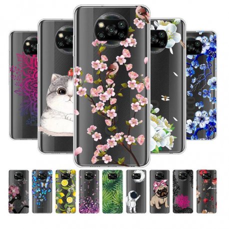 Funda Silicona transparente Pocophone Poco X3 Pro Dibujos