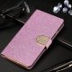 Funda cuero Samsung Galaxy A22 5G Diamantes Rosa