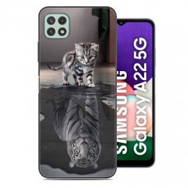 Carcasa flexible Samsung Galaxy A22 5G Felino Espejo