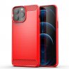 Funda iPhone 13 Pro o Pro Max textura Carbono Roja