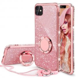 Funda Bling iPhone 13 Pro o Pro Max diamante Oro Rosa