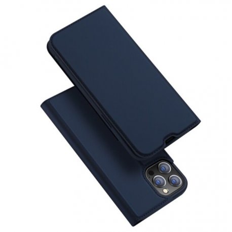 Funda Cuero iPhone 13 Pro y Pro Max Libro Dux azul