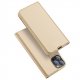 Funda Cuero iPhone 13 Pro y Pro Max Libro Dux dorada
