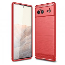 Funda Google Pixel 6 Pro Carbono flexible Roja