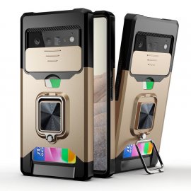 Funda Armadura Google Pixel 6 Pro Dorada magnetica