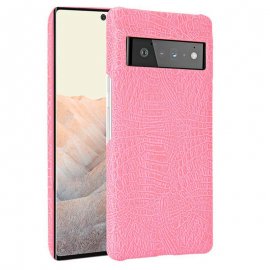 Carcasa Google Pixel 6 Pro Cuero Estilo Croco Rosa