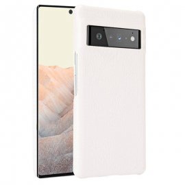 Carcasa Google Pixel 6 Pro Cuero Estilo Croco Blanca