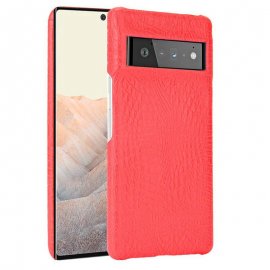 Carcasa Google Pixel 6 Pro Cuero Estilo Croco Roja