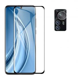 Cristal Templado Xiaomi 12 pantalla Negro y camera