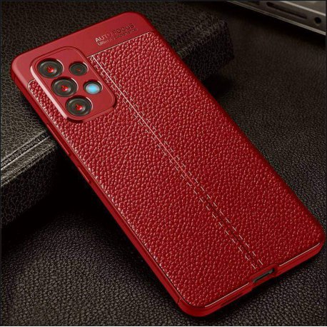 Funda Samsung Galaxy A53 Cuero TPU Texturada Roja