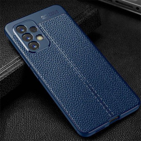 Funda Samsung Galaxy A53 Cuero TPU Texturada Azul