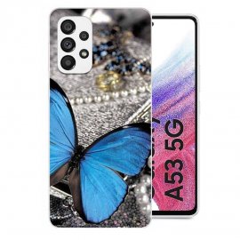 Funda Samsung Galaxy A53 5G silicona Mariposa azul