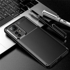 Funda Xiaomi 12T y Pro Silicona Carbono Negra