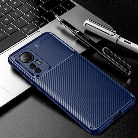 Funda Xiaomi 12T y Pro Silicona Carbono Azul