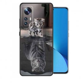 Funda Xiaomi 12T y Pro Silicona dibujo tigre espejo