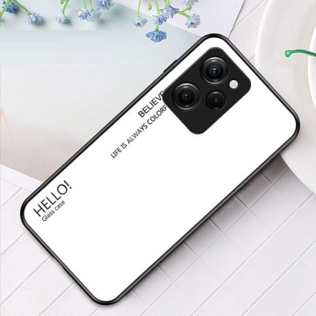 Funda Poco X5 Pro 5G Tpu Trasera Cristal templado Blanca