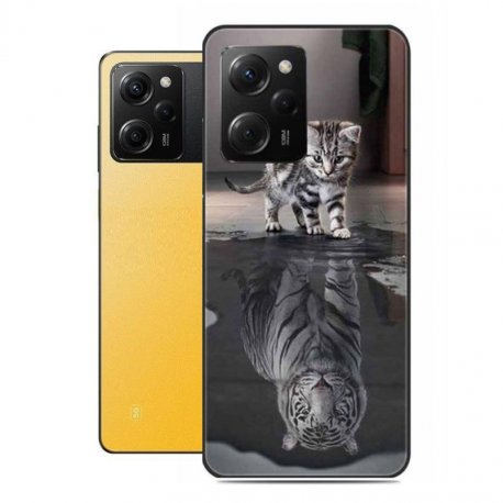 Funda Poco X5 Pro 5G Gel Dibujo Felinos espejo. Impresión de calidad.