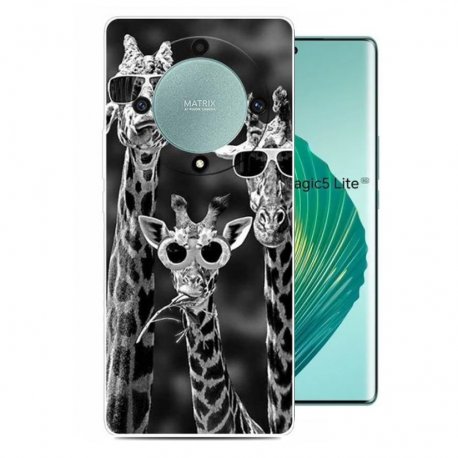 Funda Honor Magic5 Lite Gel Dibujo Jirafas