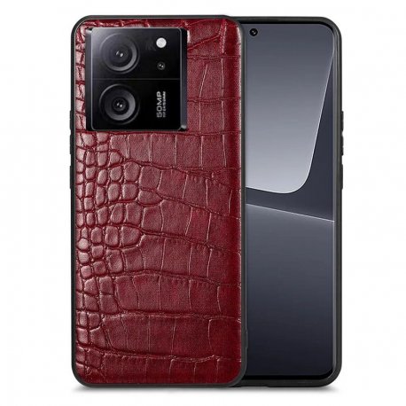 Funda Xiaomi 13T y Pro Cuero vegano Croco Marron