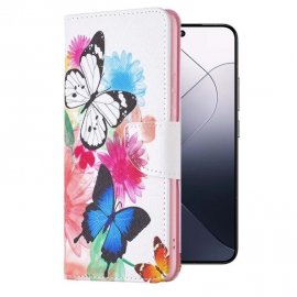 Funda Libro Xiaomi 14 Soporte Mariposas