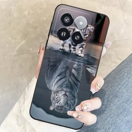 Funda silicona Xiaomi 14 Gato reflejo
