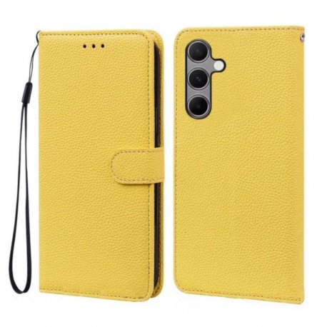 Funda Libro Samsung Galaxy A55 cuero Soporte Amarilla